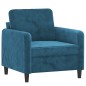 vidaXL Sillón de terciopelo azul 60 cm vidaXL Sillón de terciopelo azul 60 cm