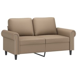 vidaXL Sofá de 2 plazas de cuero sintético color capuchino 120 cm