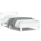 vidaXL Estructura de cama con cabecero y luces LED blanco 100x200 cm vidaXL Estructura de cama con cabecero y luces LED blanco 100x200 cm