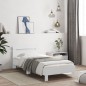 vidaXL Estructura de cama con cabecero y luces LED blanco 100x200 cm vidaXL Estructura de cama con cabecero y luces LED blanco 100x200 cm