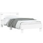 vidaXL Estructura de cama con cabecero y luces LED blanco 100x200 cm vidaXL Estructura de cama con cabecero y luces LED blanco 100x200 cm
