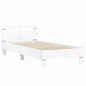 vidaXL Estructura de cama con cabecero y luces LED blanco 100x200 cm vidaXL Estructura de cama con cabecero y luces LED blanco 100x200 cm