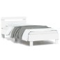 vidaXL Estructura de cama con cabecero y luces LED blanco 90x190 cm vidaXL Estructura de cama con cabecero y luces LED blanco 90x190 cm