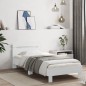vidaXL Estructura de cama con cabecero y luces LED blanco 90x190 cm vidaXL Estructura de cama con cabecero y luces LED blanco 90x190 cm