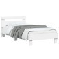 vidaXL Estructura de cama con cabecero y luces LED blanco 90x190 cm vidaXL Estructura de cama con cabecero y luces LED blanco 90x190 cm