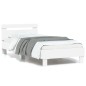 vidaXL Estructura de cama con cabecero y luces LED blanco 90x200 cm vidaXL Estructura de cama con cabecero y luces LED blanco 90x200 cm