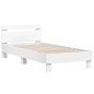 vidaXL Estructura de cama con cabecero y luces LED blanco 90x200 cm vidaXL Estructura de cama con cabecero y luces LED blanco 90x200 cm