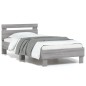 vidaXL Estructura de cama cabecero luces LED gris Sonoma 75x190 cm