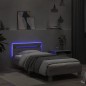 vidaXL Estructura de cama cabecero luces LED gris Sonoma 75x190 cm
