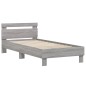 vidaXL Estructura de cama cabecero luces LED gris Sonoma 75x190 cm