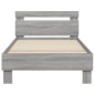 vidaXL Estructura de cama cabecero luces LED gris Sonoma 75x190 cm