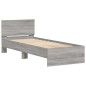 vidaXL Estructura de cama cabecero luces LED gris Sonoma 90x200 cm