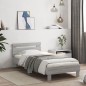 vidaXL Estructura de cama cabecero luces LED gris Sonoma 90x190 cm