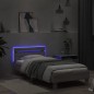 vidaXL Estructura de cama cabecero luces LED gris Sonoma 90x190 cm