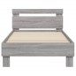 vidaXL Estructura de cama cabecero luces LED gris Sonoma 90x190 cm