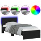 vidaXL Estructura de cama con cabecero y luces LED negro 90x200 cm vidaXL Estructura de cama con cabecero y luces LED negro 90x200 cm