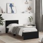 vidaXL Estructura de cama con cabecero y luces LED negro 90x200 cm vidaXL Estructura de cama con cabecero y luces LED negro 90x200 cm