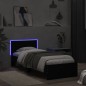 vidaXL Estructura de cama con cabecero y luces LED negro 90x200 cm vidaXL Estructura de cama con cabecero y luces LED negro 90x200 cm