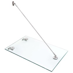 vidaXL Marquesina de puerta vidrio VSG y acero inoxidable 90x75 cm