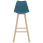 vidaXL Taburetes de bar 2 uds PP y madera maciza de haya turquesa vidaXL Taburetes de bar 2 uds PP y madera maciza de haya turquesa
