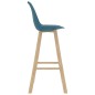 vidaXL Taburetes de bar 2 uds PP y madera maciza de haya turquesa vidaXL Taburetes de bar 2 uds PP y madera maciza de haya turquesa