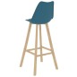 vidaXL Taburetes de bar 2 uds PP y madera maciza de haya turquesa vidaXL Taburetes de bar 2 uds PP y madera maciza de haya turquesa