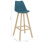 vidaXL Taburetes de bar 2 uds PP y madera maciza de haya turquesa vidaXL Taburetes de bar 2 uds PP y madera maciza de haya turquesa