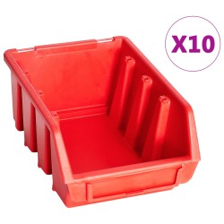 vidaXL Kit de cajas de almacenaje 29 pzas paneles de pared rojo/negro