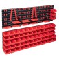 vidaXL Kit de cajas de almacenaje 141 pzas paneles de pared rojo/negro vidaXL Kit de cajas de almacenaje 141 pzas paneles de pared rojo/negro