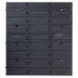 vidaXL Kit de cajas de almacenaje 141 pzas paneles de pared rojo/negro vidaXL Kit de cajas de almacenaje 141 pzas paneles de pared rojo/negro