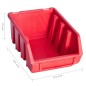 vidaXL Kit de cajas de almacenaje 141 pzas paneles de pared rojo/negro vidaXL Kit de cajas de almacenaje 141 pzas paneles de pared rojo/negro
