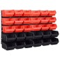 vidaXL Kit de cajas de almacenaje 32 pzas paneles de pared rojo/negro vidaXL Kit de cajas de almacenaje 32 pzas paneles de pared rojo/negro