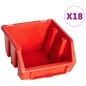 vidaXL Kit de cajas de almacenaje 32 pzas paneles de pared rojo/negro vidaXL Kit de cajas de almacenaje 32 pzas paneles de pared rojo/negro