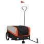 vidaXL Remolque para bicicleta hierro negro y naranja 45 kg vidaXL Remolque para bicicleta hierro negro y naranja 45 kg
