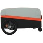 vidaXL Remolque para bicicleta hierro negro y naranja 45 kg vidaXL Remolque para bicicleta hierro negro y naranja 45 kg