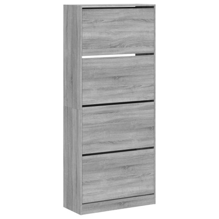 vidaXL Mueble zapatero 4 cajones abatibles gris Sonoma 80x34x187,5 cm