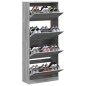 vidaXL Mueble zapatero 4 cajones abatibles gris Sonoma 80x34x187,5 cm vidaXL Mueble zapatero 4 cajones abatibles gris Sonoma 80x34x187,5 cm