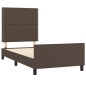 vidaXL Estructura de cama cabecero cuero sintético marrón 100x200 cm vidaXL Estructura de cama cabecero cuero sintético marrón 100x200 cm