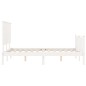 vidaXL Estructura cama de matrimonio con cabecero madera maciza blanco