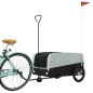 vidaXL Remolque para bicicleta hierro negro y gris 45 kg vidaXL Remolque para bicicleta hierro negro y gris 45 kg