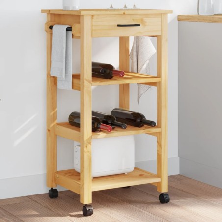 vidaXL Carrito de cocina MONZA madera maciza de pino 48x40x90 cm