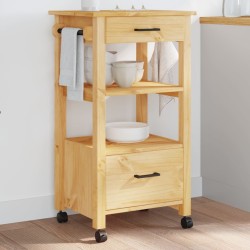 vidaXL Carrito de cocina MONZA madera maciza de pino 48x40x90 cm