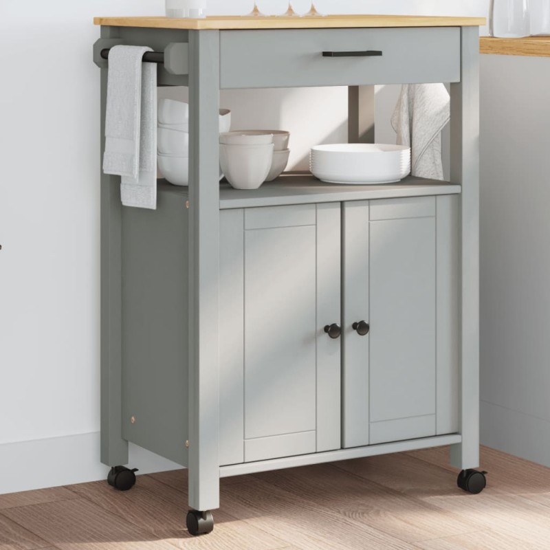 vidaXL Carrito de cocina MONZA madera maciza de pino 60x40x90 cm
