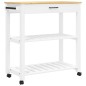 vidaXL Carrito de cocina MONZA madera maciza de pino 84x40x90 cm