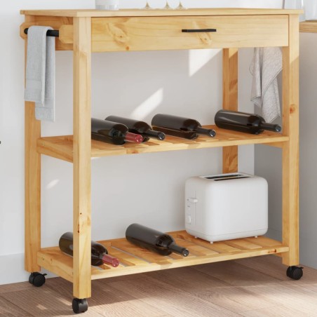 vidaXL Carrito de cocina MONZA madera maciza de pino 84x40x90 cm