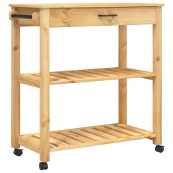 vidaXL Carrito de cocina MONZA madera maciza de pino 84x40x90 cm