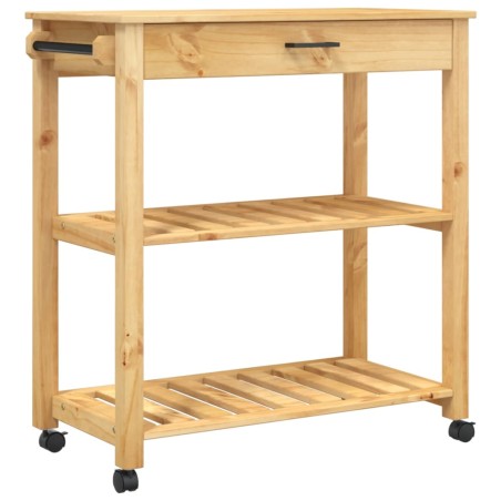 vidaXL Carrito de cocina MONZA madera maciza de pino 84x40x90 cm