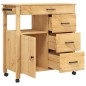 vidaXL Carrito de cocina MONZA madera maciza de pino 84x40x90 cm vidaXL Carrito de cocina MONZA madera maciza de pino 84x40x90 cm