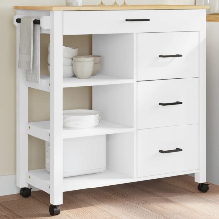 vidaXL Carrito de cocina MONZA madera maciza de pino 84x40x90 cm