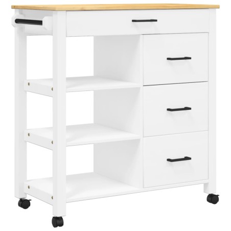 vidaXL Carrito de cocina MONZA madera maciza de pino 84x40x90 cm